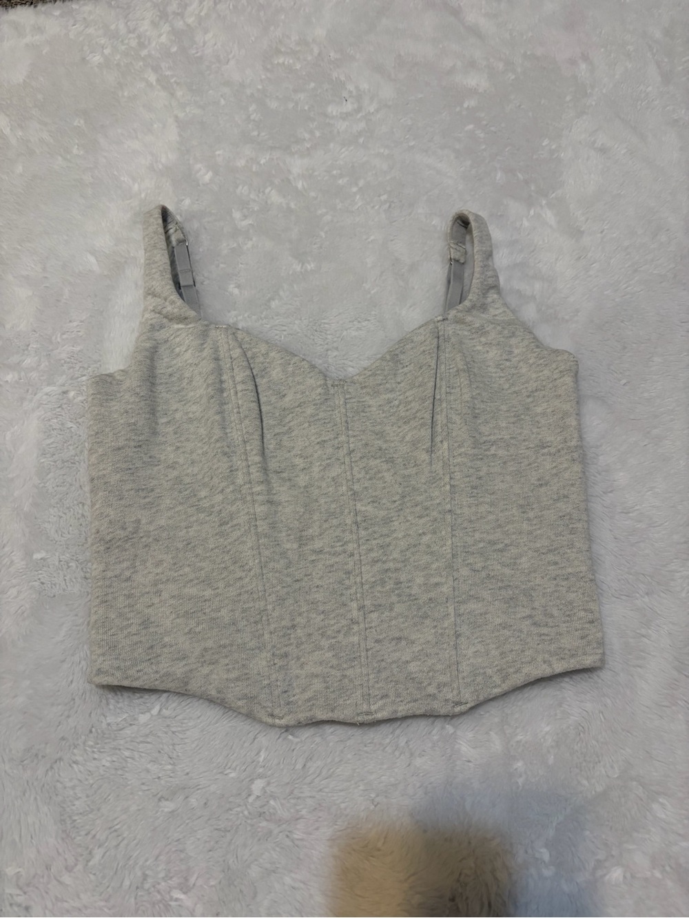 Gilly Hicks Fleece Corset Top Gray Best Fits Medium